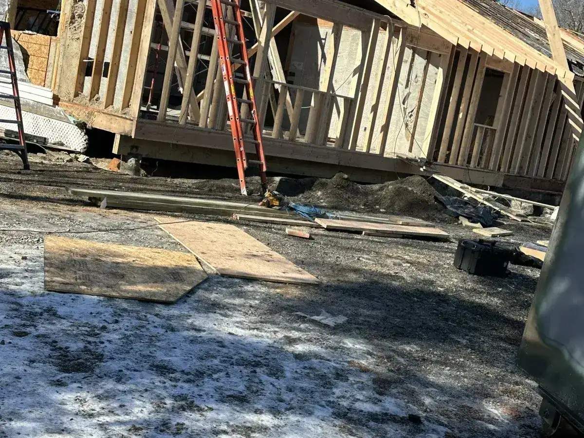 Framing work on a home addition in East Fishkill, NY